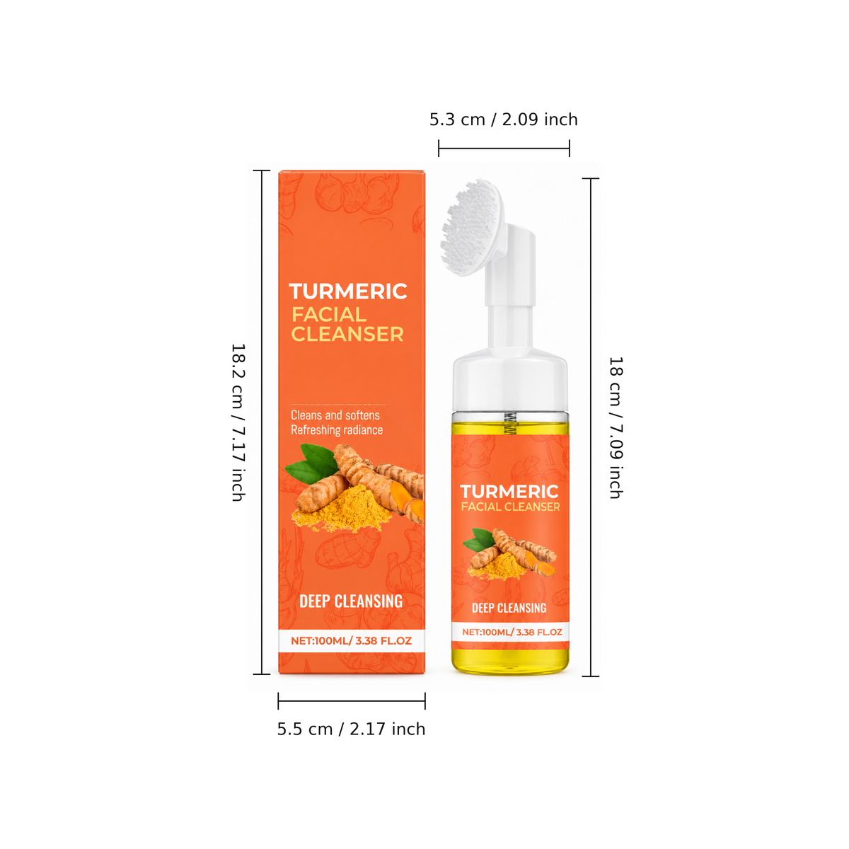 Turmeric Facial Cleansing Mousse with Brush